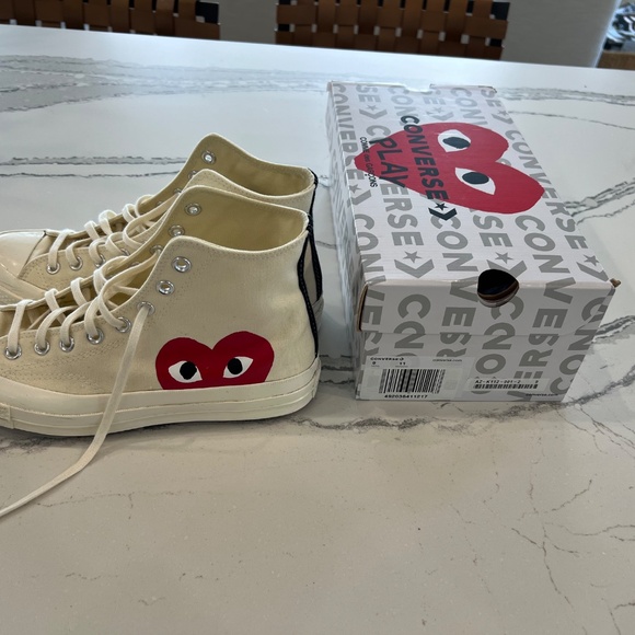 Comme de Garçons PLAY Converse Hi Tops M9/W11 - Picture 7 of 16